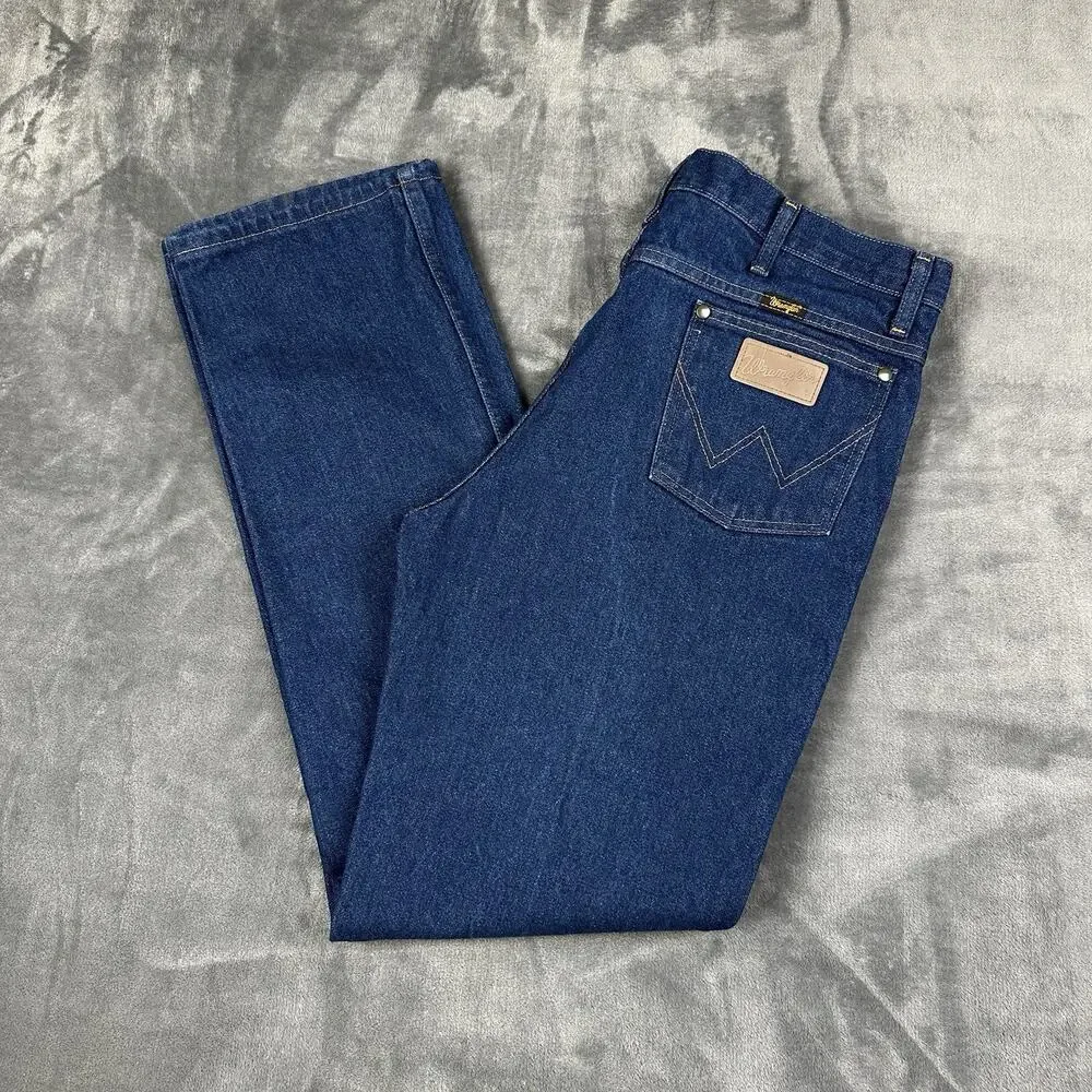 Wrangler Cowboy Cut Jeans Mens 35x30 Blue Dark Wash Slim Straight Denim 936PWD